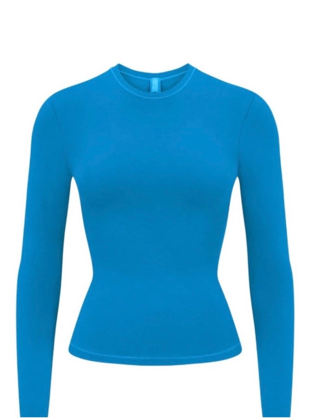 SKIMS Long-Sleeve Crew Neck Top - Bright Blue